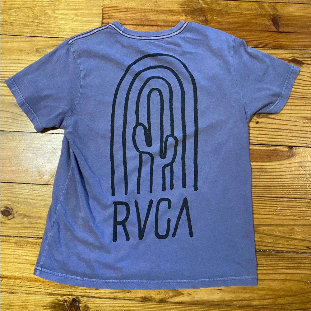 RVCA Indigo Pigment Dye Slim Fit Graphic Tee